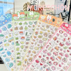 韓国 おはじき風 フチキラ シール ステッカー 動物 犬 猫 果物 フルーツ ぷっくり ぷくぷく ふっくら 立体 ちゅるちゅる つるつる うるちゅる キラキラ オーロラ 平成 キャンディシール ポップシール 硬い カチカチシール 韓国購入 雑貨 シール交換