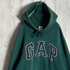 【入手困難】GAP ギャップ アーチロゴ刺繍 グリーン パーカー #95