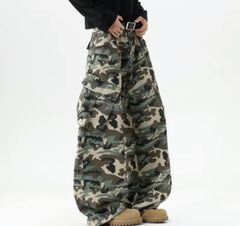 OPEN YY カモフラージュ柄 ウエスト折り返し カーゴパンツ - メルカリ