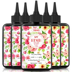 UV レジン液大容量-500g クリスタル状透明で硬いUV レジン液速硬化-レジン初心者向け Resin UV/LED対応DIYハンドメイドジュエリー ジュエリー 工業用鋳造樹脂アートワーク