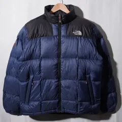ノースフェイス THE NORTH FACE ダウン 800フィル L サミットシリーズ SUMMIT SERIES PERTEX パーテックス ネイビー×ブラック ロゴ刺繍 ハイスペック テック系 オーバーサイズ 古着 Z242