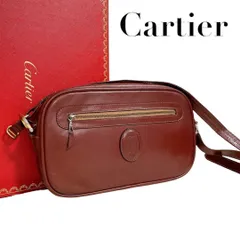 希少　カルティエ　マストライン　ショルダーバッグ　ボルドー　斜めがけ　5323