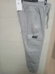 NIKE ナイキ グレー カーゴ ジョガー 裏起毛 コットン パンツ 新品 L