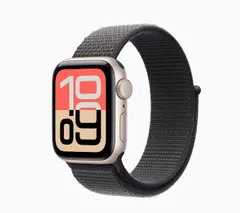 「新品」Apple Watch SE 3 (GPSモデル) - 40mmミッドナイトアルミニウムケースとダークグレイスポーツループ MEHX4J/A-MFFA4FE/A