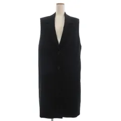 ザラ ZARA タグ付き ベスト ジレ ロング ジャケット ノースリーブ L 黒 ブラック