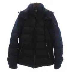 ブラックレーベルクレストブリッジ BLACK LABEL CRESTBRIDGE ダウンジャケット ブルゾン フルジップ フード 裏地チェック 51F16-815-28 紺 ネイビー L