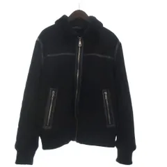 ザラ ZARA 美品 ブルゾン フェイクスエードジャケット 長袖 裏ボア フルジップ 黒 ブラック M