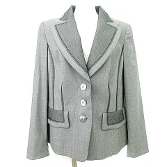 エスカーダ ESCADA 国内正規 美品 テーラードジャケット 3B  総裏地 44 XL相当 グレー A0425のサムネイル