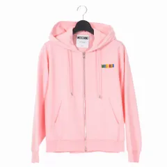 モスキーノ MOSCHINO 20SS ラバー ロゴ ジップアップ フーディー パーカー 40 ピンク A1720のサムネイル