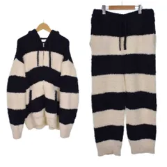 ジェラートピケ gelato pique HOMME セットアップ パーカー パンツ ルームウェア ボーダー L 紺 ネイビー 白 ホワイト PMNT245905 PMNP245907