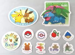 [중고] 스티커 스티커 집합 (피카츄 & 이브이 외) 문구 컬렉션 (스티커 11장 세트) [2025 Pokemon Collection 복권 ~Let's Go for a Walk!~] H상