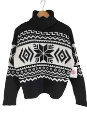 ローレンラルフローレン LAUREN RALPH LAUREN Fair Isle Wool-Blend  Roll-Neck Jumper フェアアイル ウールブレンド ロールネック ニット レディース import：M 