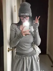 2個まとめ売り)ベイデリー トップス + ノースリーブ ロング グレー エイブリー ジグザグ