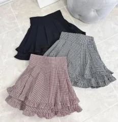 EBLIN ダブル フリル スカート レッド ワイン evelyn