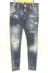 【中古】 DSQUARED2 メンズデニムパンツ 44 SUPER TWINKY JEAN DSQUARED2 44 インディゴブルー 藍 ダメージ加工 ペイント