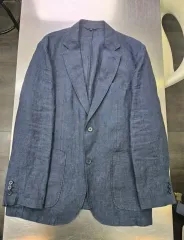 ネイビー リネン ブレーザー M (無印良品)