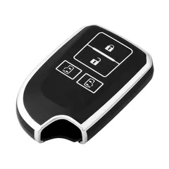 [OFFCURVE] TOYOTA トヨタ車用 ハイエースキーケース 4ボタン 両側スライド HIACE200系 車用 耐衝撃 スクラッチ防止 キーホルダー オシャレ 手触りいい 高級 電波障害なし リモコンキー ケース TPU素材