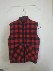 赤色 チェック 柄 ベスト
