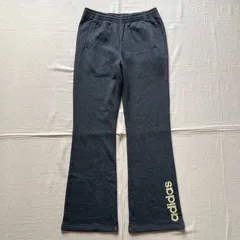 archive　adidas　アディダス　dead stock　デッドストック　新品未使用タグ付き　ヒップロゴ刺繍　フレアシルエット　スウェットパンツ　トラックパンツ　裾デカロゴフロッキープリント　ダークグレー　XL　Y2K　平成ギャル　sweat pants