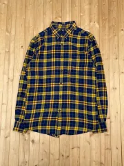 UNIQLO イェロー CHECK フランネル シャツ J01719