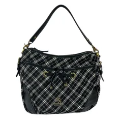 バーバリーブルーレーベル BURBERRY BLUE LABEL ショルダーバッグ ハンドバッグ 2WAY チェック柄 リボン ロゴ 紺 ネイビー