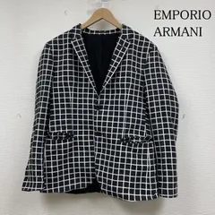 エンポリオアルマーニ テーラード ジャケット  2B シングル ブレザー チェック モノトーン サイズ54 メンズ - ISItems【USED】【古着】【中古】50148940