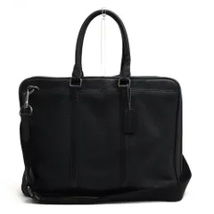 【極美品】COACH コーチ ビジネスバッグ シグネチャー PVC レザー 黒 極美品 COACH コーチ シグネチャー ショルダーバッグ クロスボディ 黒