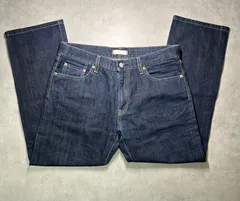 【UNIQLO】✨綿100% ストレートジーンズ 33インチ (84cm) 濃紺 デニム