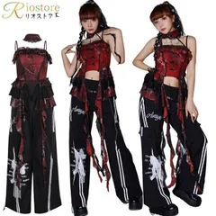 赤 黒 ダンス衣装 k-pop レディース セットアップ 大人 夜店 クラブ バー 舞台 イベント トップス ヘソ出し パンツ アイドル衣装 ジャズ チアダンス DSダンス 演出服 ヒップホップ JAZZ 応援ダンス セクシー 練習着 おしゃれ S M L