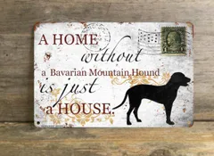 【bavarian mountain hound/バヴァリアン・ハウンド】 メタルプレート メッセージ 犬 雑貨 グッズ アート ポスター おしゃれ インテリア 壁飾り アンティーク風 44