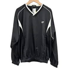 ZM1684【タグ付美品】YONEX  ヨネックス　Vネックウインドブレーカー　ゴルフウェア　長袖　アンチポラン　ブラック　黒　メンズ　Mサイズ　golf