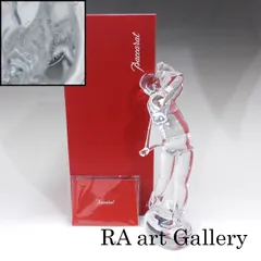 バカラ ゴルファー フィギュリン 箱付 完品 人形 ガラス ゴルフ スポーツ 紙袋 リーフレット トロフィー クリスタル ドライバー 真作保証