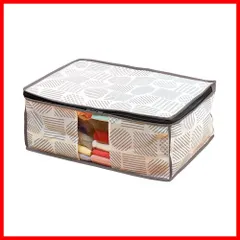 アイメディア(Aimedia) 衣類収納袋 衣類収納ケース 衣類用 収納袋 収納ケース 衣装ケース 収納ボックス 衣替え 洋服 収納 北欧柄 不織布 防塵 通気性 透明窓付き コンパクト 軽量 押入れ クローゼット おしゃれ