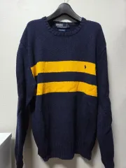 ポロラルフローレン ネイビー イエロー ストライプ ニット