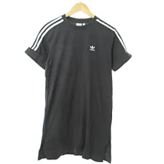 アディダスオリジナルス adidas originals タグ付き TEE DRESS ワンピース ミニ丈 半袖 ロゴ刺繍 M 黒 0822