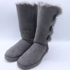 アグ ムートンブーツ ベイリーボタントリプレットII シューズ ブランド 靴 レディース 23サイズ グレー UGG 【中古】