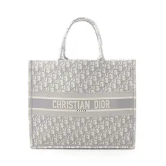 ディオール Dior トートバッグ BOOK TOTE ブックトート ラージ オブリーク グレー キャンバス オブリーク ブックトート ラージ レディース Used A