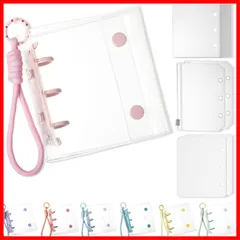 チャック付きボケット×2枚 下敷き×2枚 リフィル×20枚 編み込みキーホルダー付き シール収納 かわいい (ピンク 台紙 シール帳 シール帳 バインダー はがせる A8) シールバインダー A8サイズ 女の子 透明