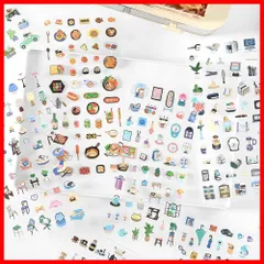 カレンダー 日記 ノート ステッカー 8枚セット 手作り DIY 日常小物シール おしゃれ 可愛い 手帳シール