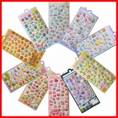 10枚セット キャラクター型立体シール 創造的な3Dキャラクター動物ステッカー 可愛い 立体 かわいい立体シールセッ 手帳DIY必須アイテム ぷくぷく 携帯電話飾り用 DIY用 手帳用 シール 貼り付け可能 手芸用品 贈り物