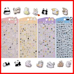 贈り物 手芸用品 貼り付け可能 手帳用 携帯電話飾りセットインテリア DIY飾り用ステッカー ご褒美用 女の子 子供 4枚セット 立体デコシール 可愛いミニステッカー 3dシール CHYG