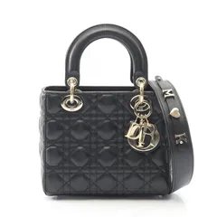 ディオール Dior ハンドバッグ LADY DIOR MY ABCDIOR レディディオール スモール カナージュ ブラック レザー レディディオール カナージュ 2wayトート レディース