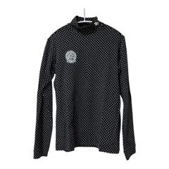 MN4 【タグ付き新品】PEARLY GATES パーリーゲイツ ドット柄 長袖ハイネックカットソー ブラック レディース 2サイズ 　4547709557207