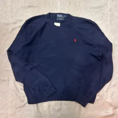 Polo by Ralph Lauren 赤ポニー コットンニット ブルー SIZE L No.T177