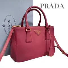希少　プラダ ハンドバッグ ガレリア サフィアーノ 三角ロゴ　ピンク　5315