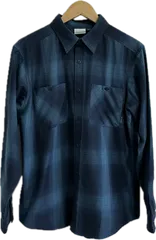 ZM1689 【美品】Columbiaコロンビア　長袖シャツ　トップス　ネイビーチェック　メンズ　Lサイズ