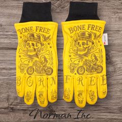 牛革 冬用 保温綿 裏起毛 レザーグローブ アメリカン バイク ハーレー