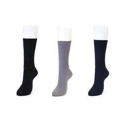 【新品】 [癒足] 【ギフトセット】【紳士】ズリ落ちSTOPスーパーフィットビジネスソックス 3足セット (ブラック、グレー、ネイビー各1色)