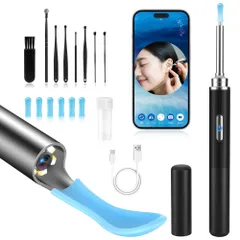 耳かき カメラ付き 2000万画素&IP67防水 WiFi接続 耳かき カメラ 日本製風 付き 光る耳かき 3.5mm極細レンズ 左右反転機能 吸引 耳掃除 写真 録画対応 Type-C充電 iOS & Android対応 みみかき カメラ 大人 子供 高…