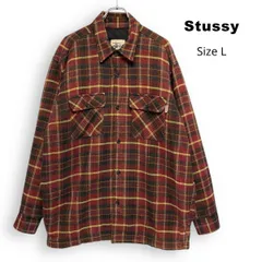 M25132/ STUSSY ステューシー USA製 90s 白タグ チェック キルティング シャツ ジャケット L